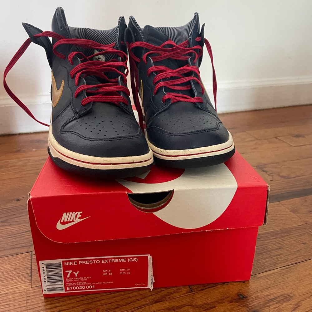 Nike Presto Extreme Black with Gold and Red Accents
